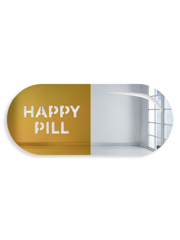 4Artworks Happy Pill Mirrored Wall Art